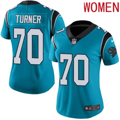 2019 Women Carolina Panthers #70 Turner blue Nike Vapor Untouchable Limited NFL Jersey->women nfl jersey->Women Jersey